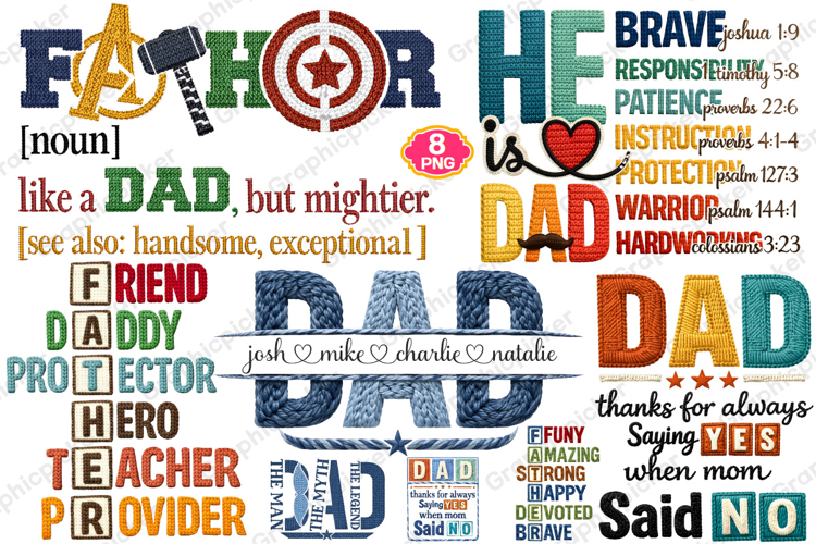 Fathers Day PNG, Faux Yarn Dad PNG, Best Dad Ever PNG, Dad