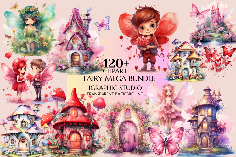 Fairy Mega Clipart Bundle, Fantasy Clipart, Huge Bundle