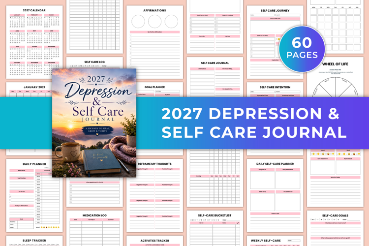 2027 Depression & Self Care Journal | Mental Wellness