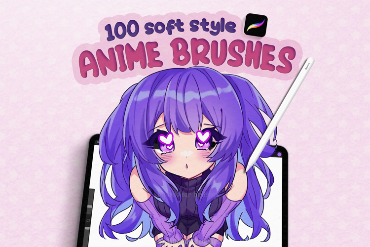 100 Soft Style Anime Brushes For Procreate