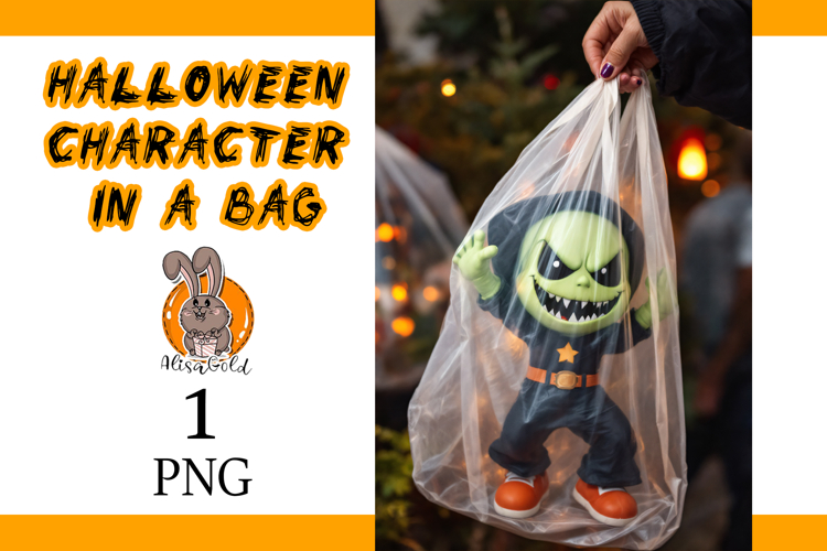 Halloween character in a bag