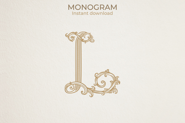 L Monogram Logo, Elegant Initial Monogram