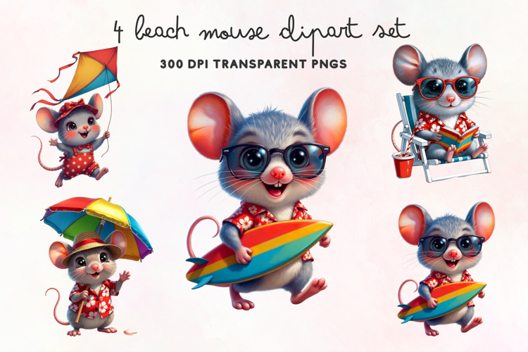 Beach Mouse Clipart PNG