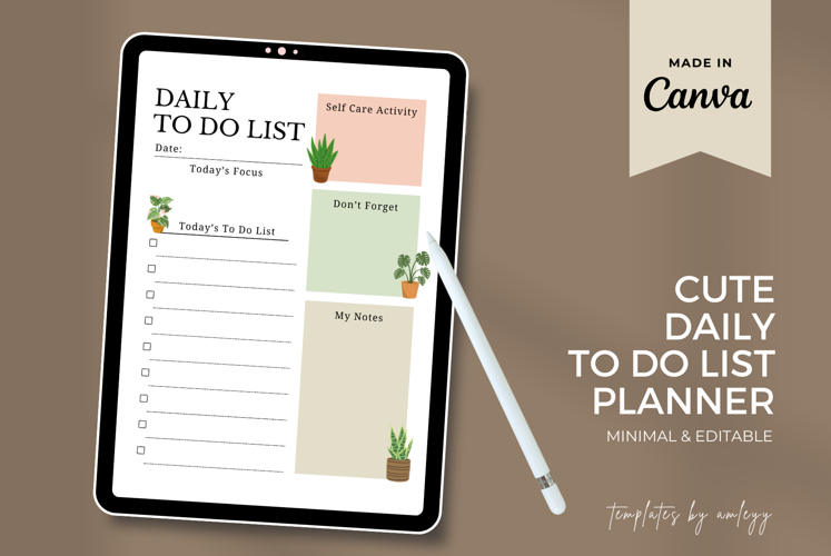 Cute Daily To-Do List Planner | Kawaii Daily Planner
