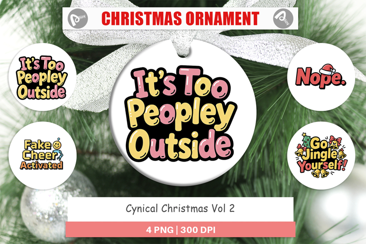 Cynical Christmas Phrases Ornament