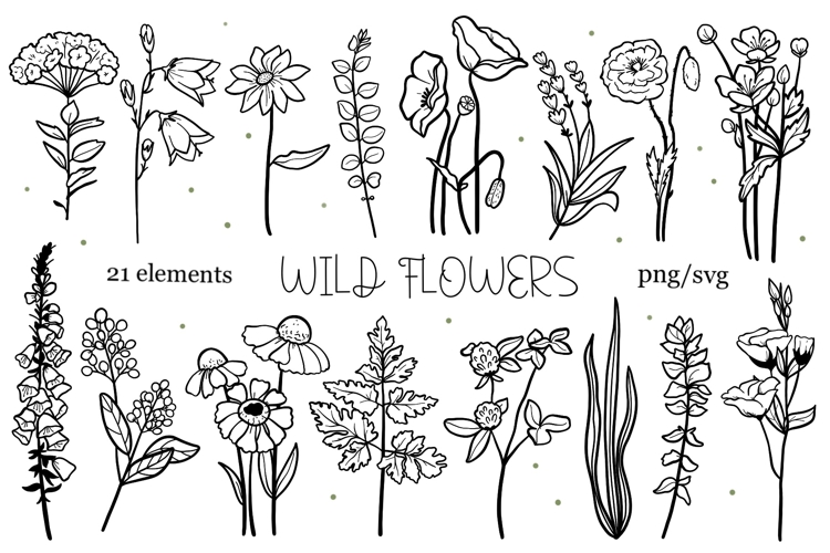 Wildflower SVG PNG Bundle