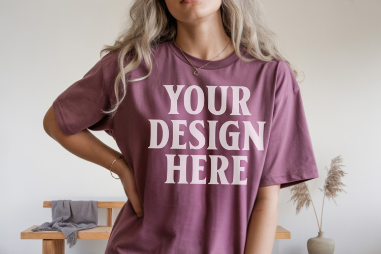 Comfort Colors 1717 Berry TShirt Mockup, CC1717 mockup, Tran