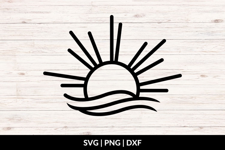 Hand Drawn Sun And Waves SVG