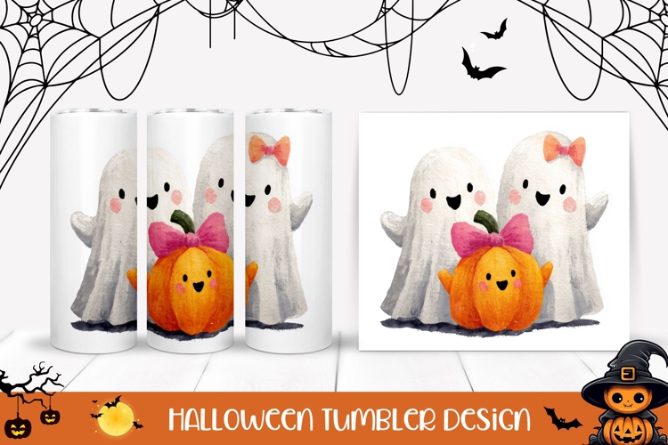 Watercolor Halloween Ghost Tumbler, Funny Halloween Tumbler