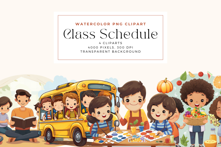 Cute Kids Classroom Schedules Clipart