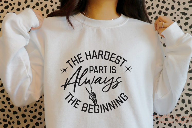 Motivation Quote SVG PNG - The Hardest Part is Always PNG