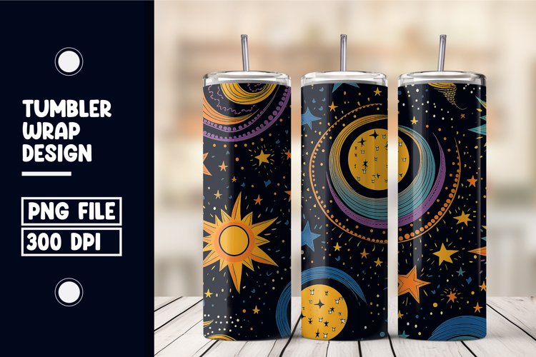 Sky Doodle Tumbler Wrap Design