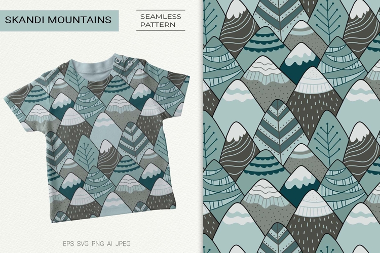 Scandi Mountains Seamless Pattern