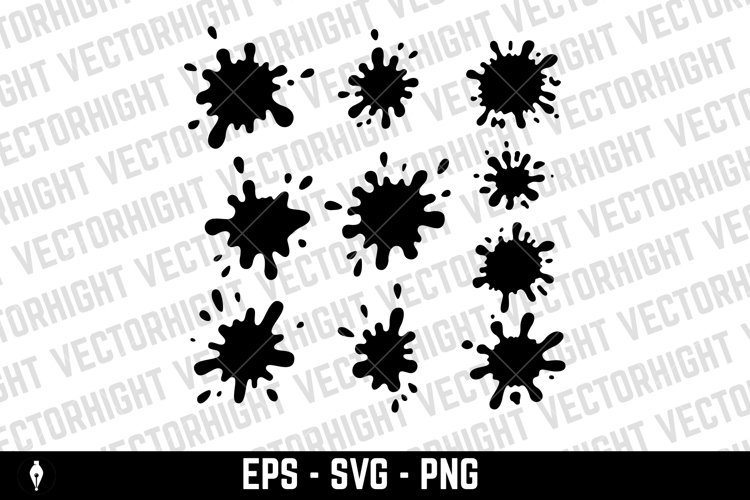 Set of ink splashes. Design element for poster, card, banner example image 1