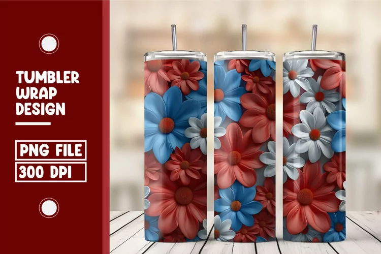Flower Tumbler Wrap Design