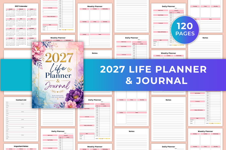 2027 Life Planner & Journal | Daily, Weekly & Goal