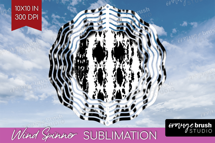Black and White Wind Spinner Sublimation PNG - Abstract