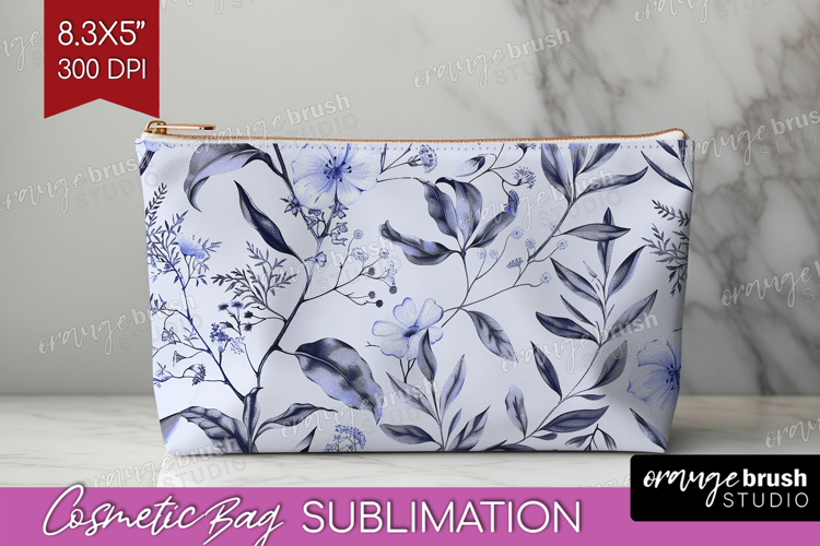 Wildflowers Cosmetic Bag - Summer Floral Makeup Bag PNG
