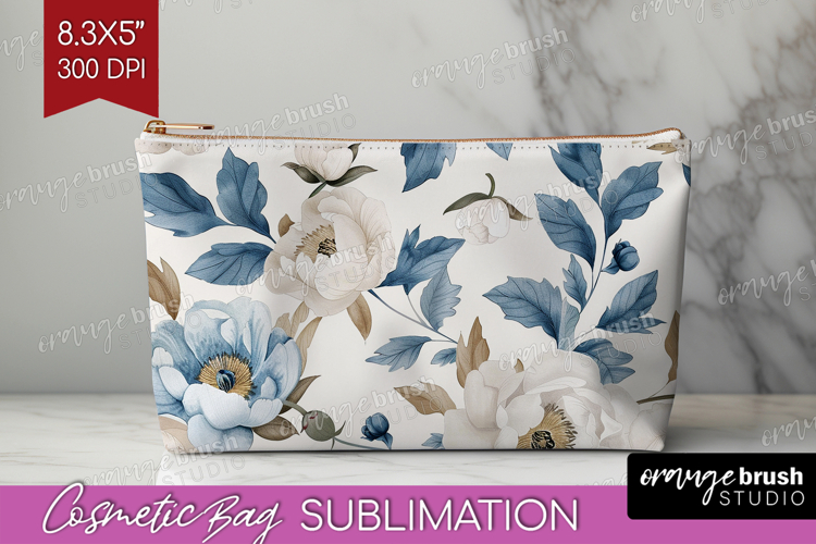 Wildflowers Cosmetic Bag - Summer Floral Makeup Bag PNG
