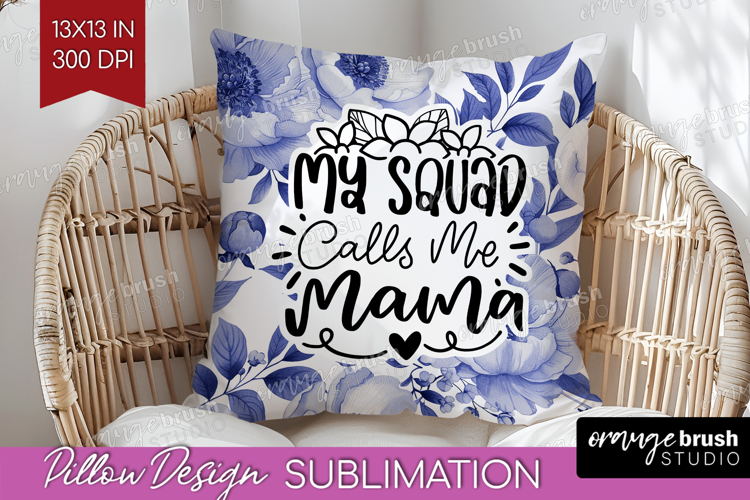 Mothers Day Quote Pillow Sublimation - Blue Flowers Pillow