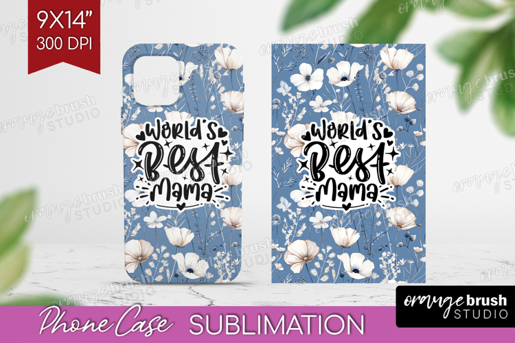 Mothers Day Quote Phone Case PNG - Blue Flowers Case PNG