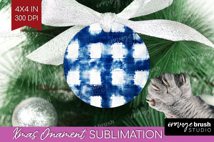 Blue Tie Dye Ornament PNG - Shibori PNG Sublimation