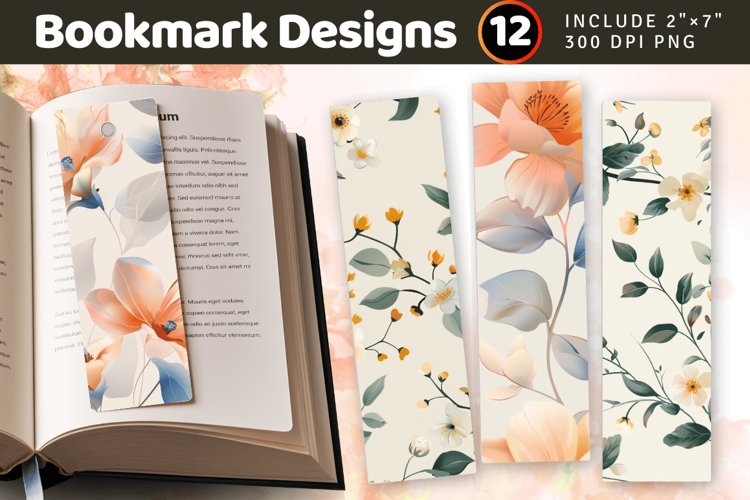 Soft Spring Blooming Flower PNG Bookmark Sublimation Designs