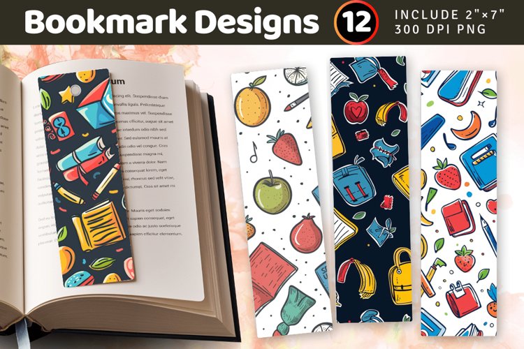 Back to School PNG Bookmark Sublimation Designs