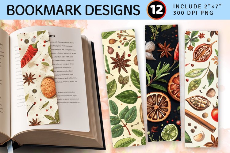 Food Herbs   Spices PNG Bookmark Sublimation Designs