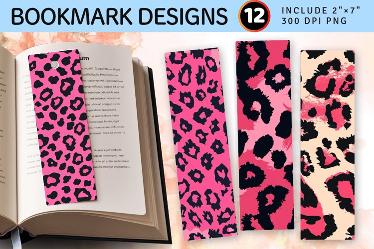 Pink Leopard Skin Christmas PNG Bookmark Sublimation Design
