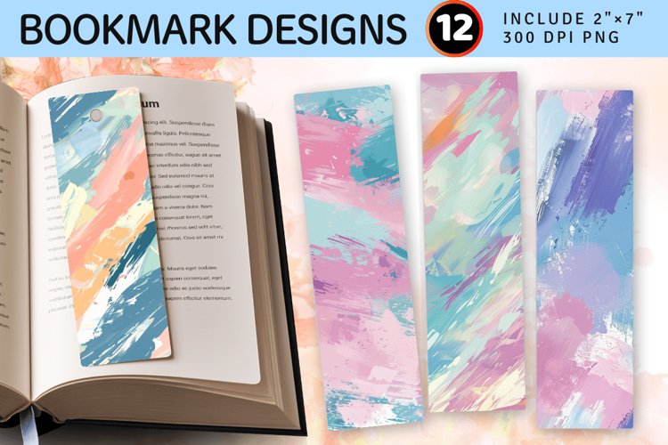Pastel Acrylic Paint PNG Bookmark Sublimation Designs