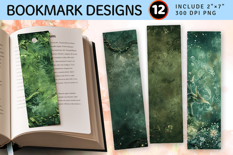 Forest Dragon Spells PNG Bookmark Sublimation Design
