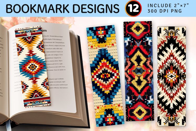 Native American Crochet PNG Bookmark Sublimation Design example image 1