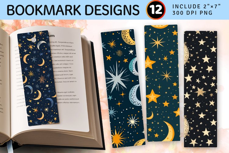 Stars   Moon Holiday Christmas PNG Bookmark Sublimation Desi