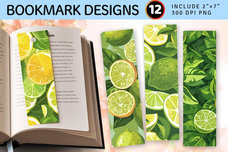 Lime   Lemons PNG Bookmark Sublimation Designs