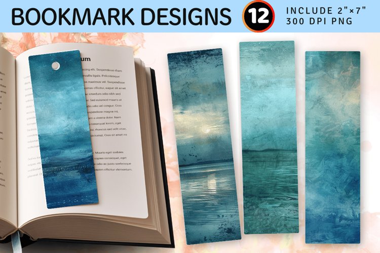 Lagoon Evening PNG Bookmark Sublimation Design