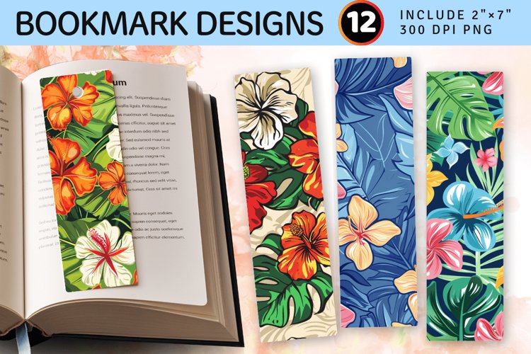 Tropical leaf PNG Bookmark Sublimation Design