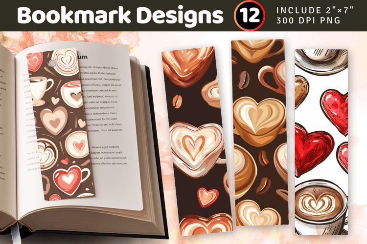 Valentine Coffee PNG Bookmark Sublimation Designs