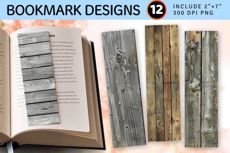 Wood Plank PNG Bookmark Sublimation Design example image 1