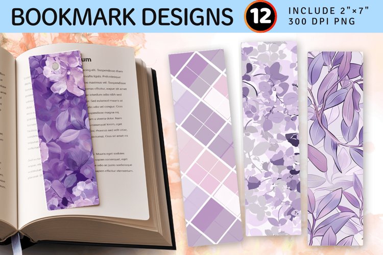 Pastel Lilac Purple PNG Bookmark Sublimation Des