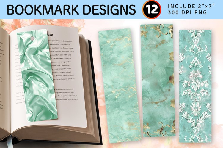 Luxury Mint PNG Bookmark Sublimation Design