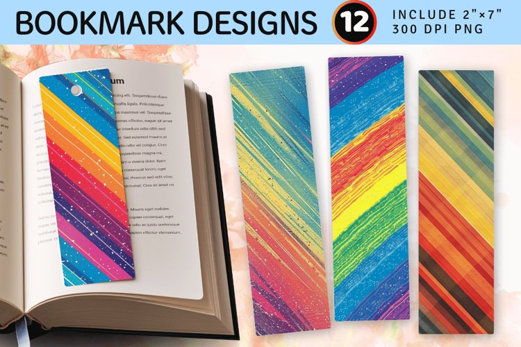 Rainbow Denim Jeans Fabric PNG Bookmark Sublimation Des
