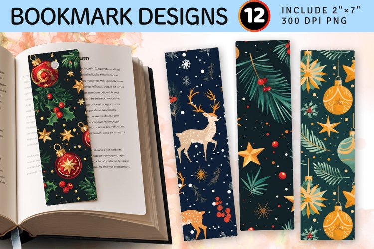Festive Christmas PNG Bookmark Sublimation Design