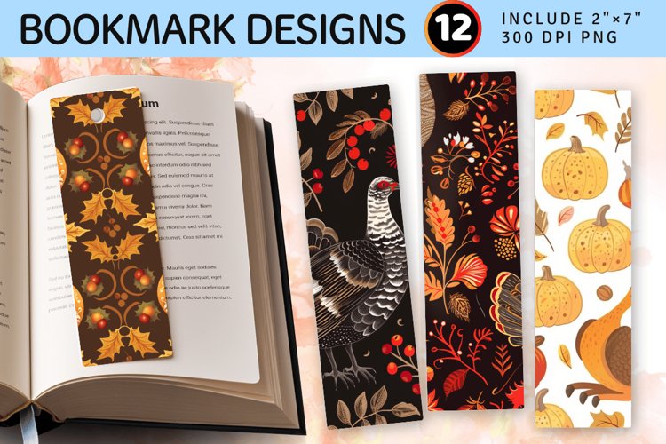 Thanksgiving Christmas PNG Bookmark Sublimation Design