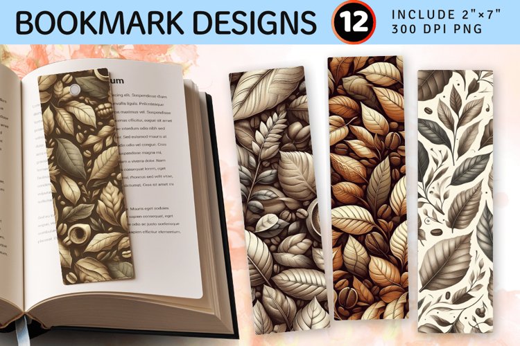 Coffee leaf PNG Bookmark Sublimation Designs