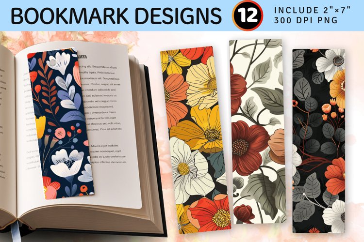 Florals PNG Bookmark Sublimation Design