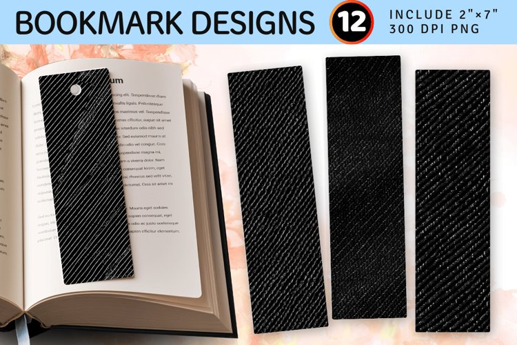 Black Denim Jeans Fabric PNG Bookmark Sublimation Des