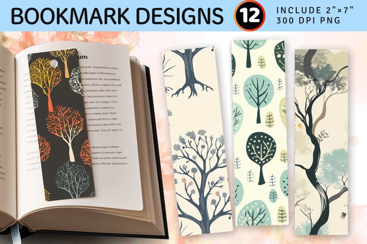 Peaceful Trees PNG Bookmark Sublimation Design