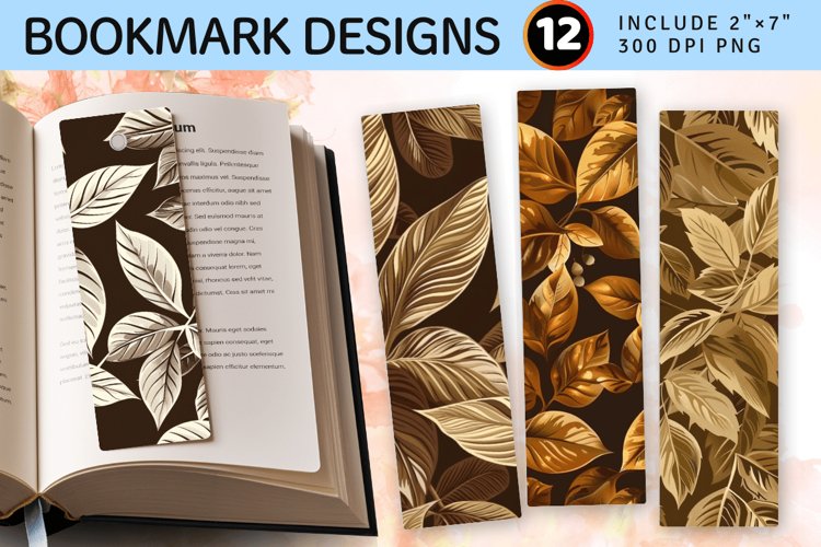 Coffee Leaves PNG Bookmark Sublimation Designs