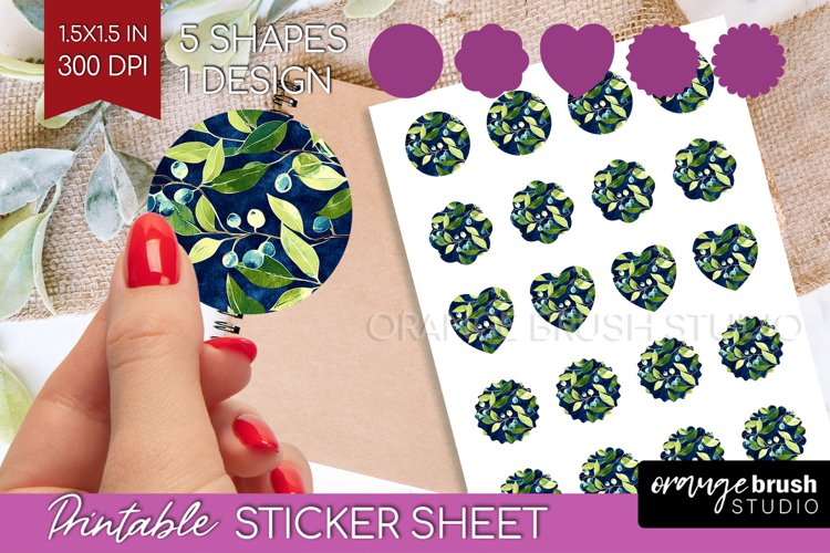Eucalyptus Leaves Round Sticker - Bonanical Printable Sheet